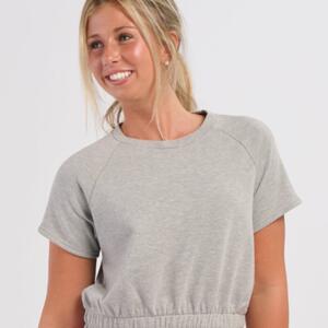 Women's French Terry Short Sleeve Cropped Crewneck Sweatshirt Miniaturansicht