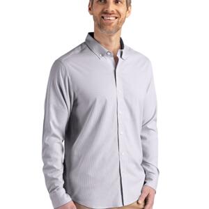 Cutter & Buck Skyline Epic Confidence Recycled Pinstripe Mens Big & Tall Long Sleeve Dress Shirt Miniaturansicht