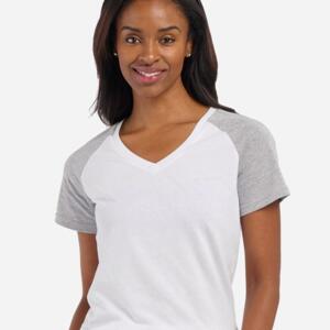 Women's Colorblocked V-Neck T-Shirt Miniaturansicht
