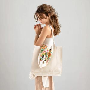 Large Square Canvas Tote Miniaturansicht