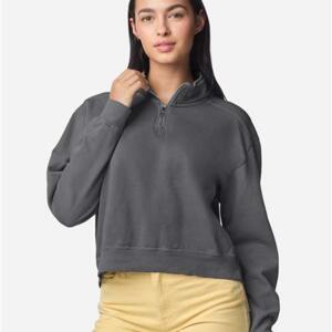 Women's Garment-Dyed Mid-Length Quarter-Zip Sweatshirt Miniaturansicht