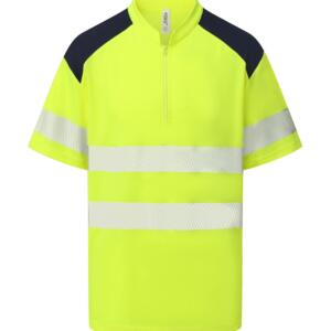 Hi-vis mandarin collar zip neck comfort trim polo (HVJ230) Miniaturansicht