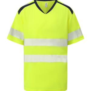 Hi-vis mandarin collar comfort trim t-shirt (HVJ430) Miniaturansicht