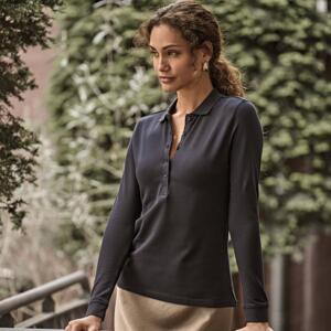 Women’s luxury stretch long sleeve polo (146) Miniaturansicht