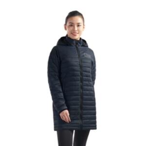 Ladies Full Length Lightweight Puffy Jacket with detachable hood Miniaturansicht