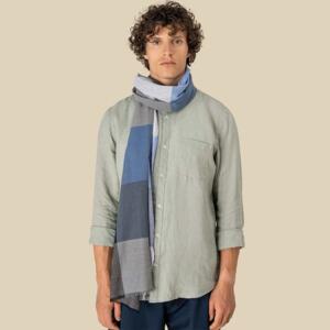 Spasso Blue Check Scarf Miniaturansicht