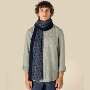 Spasso Blue Garnet Flowers Scarf Miniaturansicht