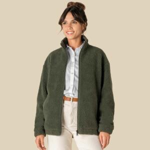 Spasso Unisex Sherpa Drop Shoulder Full Zip Sweat Jacket Miniaturansicht