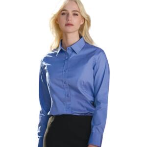 Ladies Poly-Cotton Twill Long Sleeve Easy-Care Shirt Miniaturansicht