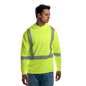 Long Sleeve Hi-VIS Hooded T-Shirt with Segmented Stripes Miniaturansicht
