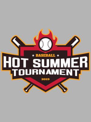 Hot Summer Tournament Baseball logo template