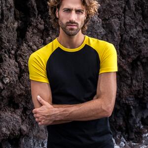 Männer T Shirt mit Kontrastärmel E1060 Miniaturansicht