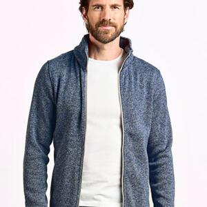 Männer Strickfleece-Jacke  C+ mit Stehkragen E7720 Miniaturansicht