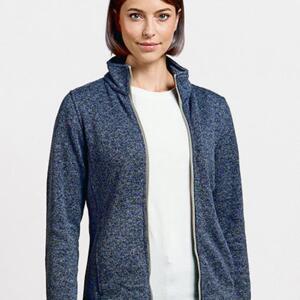 Frauen Strickfleece-Jacke  C+ mit Stehkragen  E7725 Miniaturansicht