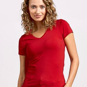 Frauen Slim Fit T-Shirt mit V Ausschnitt E3086 Miniaturansicht