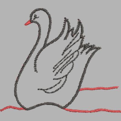 Schwan Schwarz 70 x 60 mm Miniaturansicht