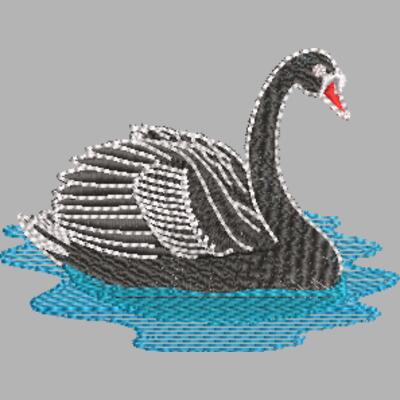 Schwan Schwarz 79 x 60 mm Miniaturansicht