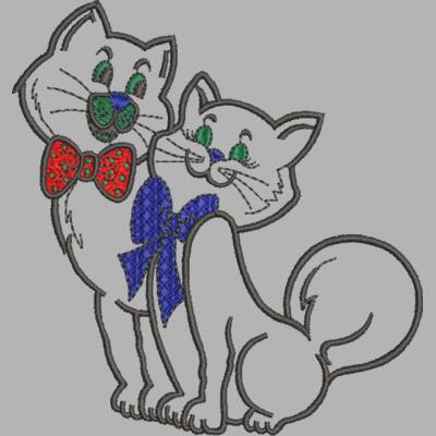 Katzen Schwarz 140 x 140 mm Miniaturansicht