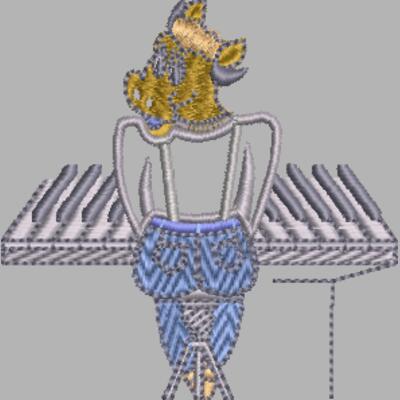 Kuh am Piano 78 x 78 mm Miniaturansicht