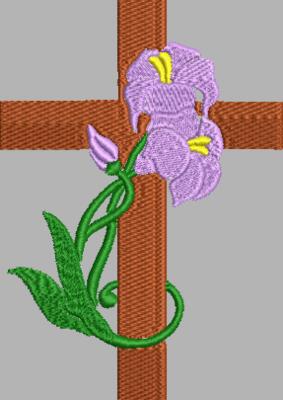 Kreuz Mit Blumen 75 x 100 mm