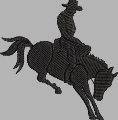 Pferd mit Reiter 1 Schwarz