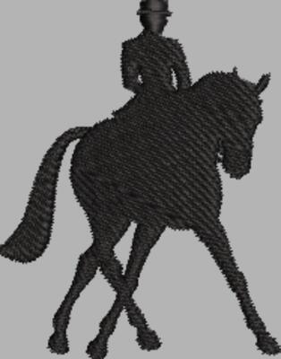 Pferd mit Reiter 13 Schwarz