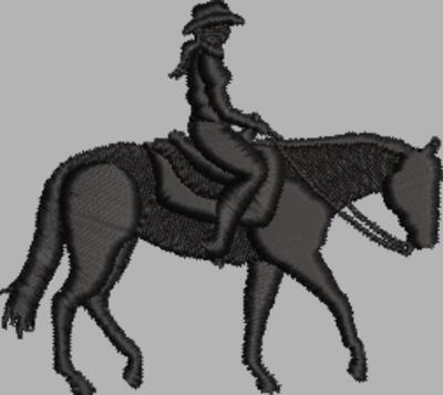 Pferd mit Reiter 10 Schwarz