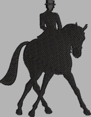 Pferd 11 Schwarz mit Reiter