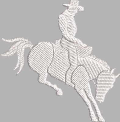 Pferd mit Reiter 1 Weiß