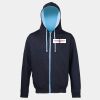 Sweat-Jacke mit farbig abgesetzter Kapuze JH053 Miniaturansicht