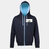 Sweat-Jacke mit farbig abgesetzter Kapuze JH053 Miniaturansicht