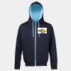 Sweat-Jacke mit farbig abgesetzter Kapuze JH053 Miniaturansicht