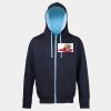 Sweat-Jacke mit farbig abgesetzter Kapuze JH053 Miniaturansicht