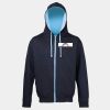 Sweat-Jacke mit farbig abgesetzter Kapuze JH053 Miniaturansicht