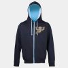 Sweat-Jacke mit farbig abgesetzter Kapuze JH053 Miniaturansicht