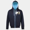 Sweat-Jacke mit farbig abgesetzter Kapuze JH053 Miniaturansicht