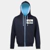 Sweat-Jacke mit farbig abgesetzter Kapuze JH053 Miniaturansicht