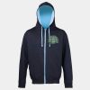 Sweat-Jacke mit farbig abgesetzter Kapuze JH053 Miniaturansicht