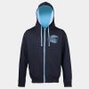 Sweat-Jacke mit farbig abgesetzter Kapuze JH053 Miniaturansicht