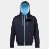 Sweat-Jacke mit farbig abgesetzter Kapuze JH053 Miniaturansicht