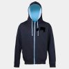 Sweat-Jacke mit farbig abgesetzter Kapuze JH053 Miniaturansicht