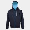 Sweat-Jacke mit farbig abgesetzter Kapuze JH053 Miniaturansicht