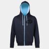 Sweat-Jacke mit farbig abgesetzter Kapuze JH053 Miniaturansicht