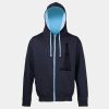 Sweat-Jacke mit farbig abgesetzter Kapuze JH053 Miniaturansicht