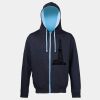Sweat-Jacke mit farbig abgesetzter Kapuze JH053 Miniaturansicht
