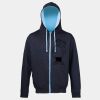 Sweat-Jacke mit farbig abgesetzter Kapuze JH053 Miniaturansicht