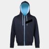 Sweat-Jacke mit farbig abgesetzter Kapuze JH053 Miniaturansicht