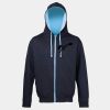Sweat-Jacke mit farbig abgesetzter Kapuze JH053 Miniaturansicht