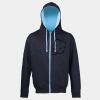 Sweat-Jacke mit farbig abgesetzter Kapuze JH053 Miniaturansicht