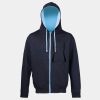 Sweat-Jacke mit farbig abgesetzter Kapuze JH053 Miniaturansicht
